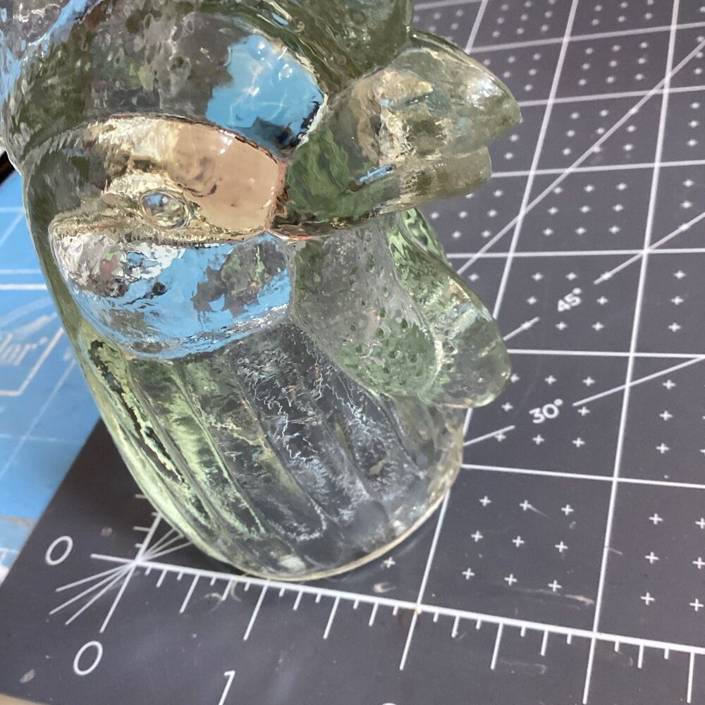Vintage Glass Rooster Head Bottle Topper Clear Slight Green Cast 4” - Picture 11 of 11